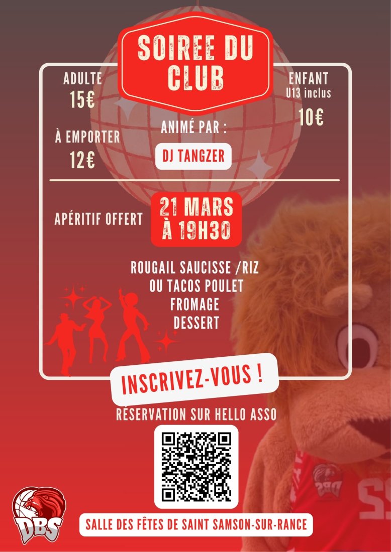 Save the date 21 Mars 2026 - la soirée du club